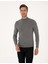 Erkek Gri Melanj Slim Fit Yarım Balıkçı Yaka Basic Triko Kazak 50314176-VR086 1