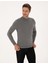 Erkek Gri Melanj Slim Fit Yarım Balıkçı Yaka Basic Triko Kazak 50314176-VR086 3