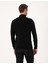 Erkek Siyah Slim Fit Balıkçı Yaka Basic Triko Kazak 50314202-VR046 5