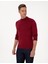 Erkek Vişne Slim Fit Çeyrek Yaka Basic Triko Kazak 50314188-VR223 3