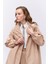 Oversize Kapüşonlu Trençkot Bej 3