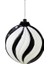 Yılbaşı Süsü Dalgalı Şeritli Top Siyah Beyaz 40 cm 1