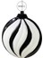 Yılbaşı Süsü Dalgalı Şeritli Top Siyah Beyaz 40 cm 2