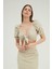 Önü Bağlamalı Crop Keten Bluz Naturel 1