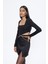 Zincir Detaylı Crop Bluz Siyah 4