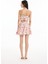 Domates Desenli Askılı Crop Bluz Pembe 5