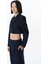 Vatka Detaylı Crop Blazer Ceket Lacivert 4