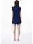 Polo Yaka Vatkalı Mini Elbise Lacivert 5