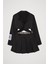Cut Out Saten Pileli Mini Elbise Siyah 2