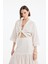 Şerit Dantelli Bağlamalı Kimono Naturel 3