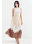 Kadın BDART Elastik Bel Detaylı Gradient Maxi Etek Natural 1