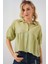 Kadın BDART Bol Kesim Düğmeli Kısa Gömlek Yeşil 4