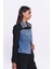 Denim Match Detaylı Düğmeli Ceket Siyah 4