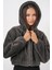 Kadın BDART Sahte Kürk Leopar Desenli Kapşonlu Crop Hoodie Grey 3
