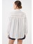 Kadın BDART Cep Detaylı Oversize Çizgili Pamuklu Gömlek White 6