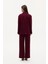 Tek Düğmeli Yumuşak Dokulu Oversize Blazer Ceket Vişne 5