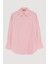 Ince Çizgili Oversize Gömlek Pembe 2