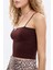 Modal Askılı Crop Basic Atlet Kahverengi 4