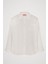 Dokulu Cepli Oversize Basic Gömlek Ekru 2