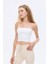 Ip Askılı Basic Crop Atlet Ekru 3