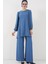 Kadın BDART Düzenli Yaka ve Uzun Kol İki Parça Koordinat Seti Gök Mavisi 10
