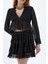 Kat Kat Volanlı Dantel Etek Siyah 3