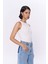 Taş Aksesuarlı Halter Yaka Bodysuit Ekru 4
