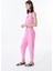 Beli Lastikli Kumaş Pantolon Pembe 3
