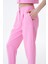 Beli Lastikli Kumaş Pantolon Pembe 4