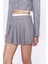 Boxer Bel Pileli Mini Etek Gri 4