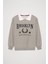 Nakışlı Bebe Yaka Sweatshirt Gri 2