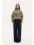 Dik Yaka Detaylı Önü Baskılı Kapüşonlu Sweatshirt Haki 3