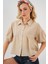 Kadın BDART Bol Kesim Düğmeli Kısa Gömlek Bej Doğal 3
