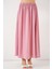 Kadın BDART Çekmece Bel Detaylı Dokulu Maxi Etek Toz Pembe 4