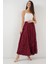 Kadın BDART Astarlı Doku Detaylı Maxi Etek Red 1
