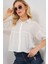 Kadın BDART Bol Kesim Düğmeli Kısa Gömlek White 4