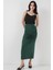 Kadın BDART Kaplamalı Fitted Midi Jersey Etek Zümrüt Yeşili 3