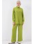 Kadın BDART Dokulu Örgü Takım Ceket Yaka Green 3
