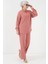 Kadın BDART Oversized Dokulu İki Parça Takım Gömlek Yaka Tozlu Gül Pembesi 3