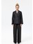 Dokulu Oversize Blazer Ceket Siyah 3