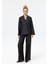 Dokulu Oversize Blazer Ceket Siyah 4