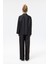 Dokulu Oversize Blazer Ceket Siyah 5