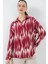 Kadın BDART Düğmeli Oversize Desenli Gömlek Red 3