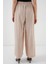 Kadın BDART Plise Detaylı Geniş Paça Krep Pantolon Krem Doğal 6