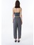 Pile Detaylı Jogger Pantolon Koyu Gri 5