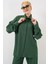 Kadın BDART Dokulu Örgü Takım Ceket Yaka Green 2