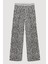 Benek Desenli Bol Paça Pantolon Ekru 2