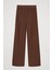 Düğme Bel Detaylı Palazzo Pantolon Kahverengi 2