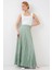 Kadın BDART Astarlı Dokulu Maxi Etek Adaçayı Yeşili 4