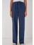 Kadın BDART Kemerli Geniş Paça Pamuk Pantolon Blue 4